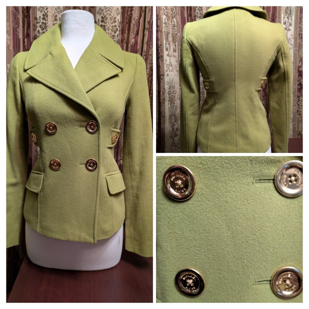 Michael Kors Green XS/XP Wool Peacoat